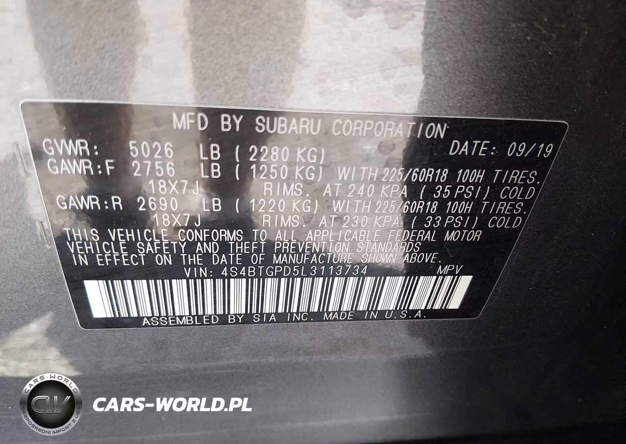 2020 Subaru Outback Touring Xt VIN:4S4BTGPD5L3113734 - 9