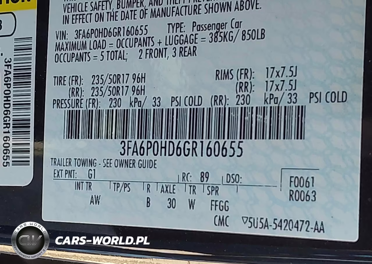 2016 Ford Fusion VIN:3FA6P0HD6GR160655 - 9