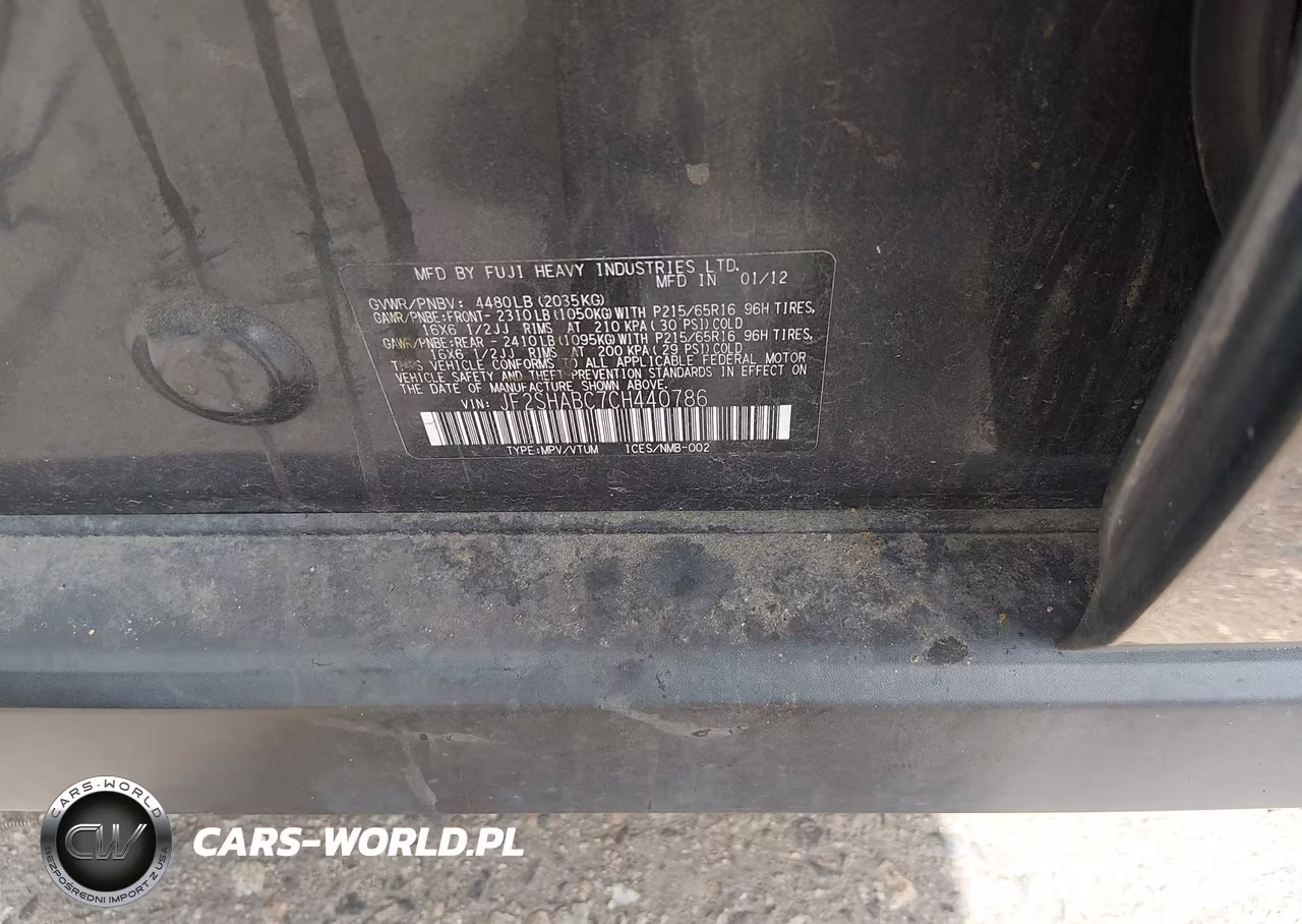 2012 Subaru Forester 2.5X VIN:JF2SHABC7CH440786 - 9