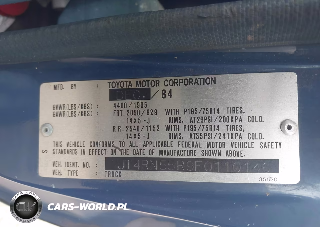 1985 Toyota Pickup 1-2 Ton Rn55 VIN:JT4RN55R9F0110146 - 9