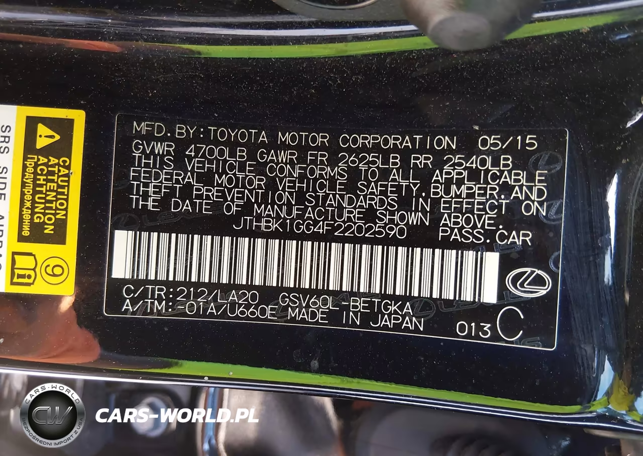 2015 Lexus Es 350 VIN:JTHBK1GG4F2202590 - 9
