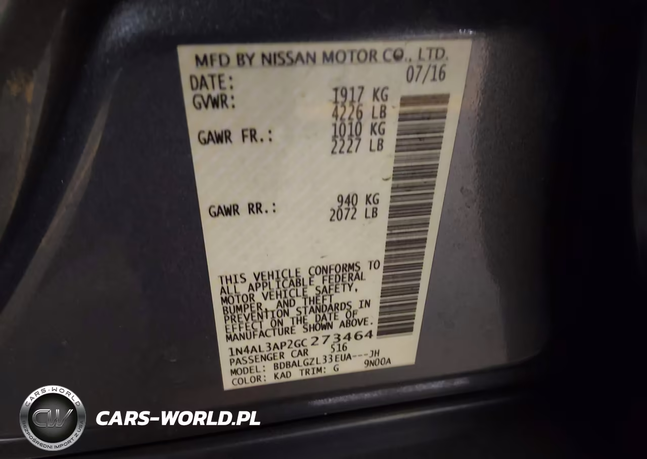 2016 Nissan Altima 2.5 S VIN:1N4AL3AP2GC273464 - 9