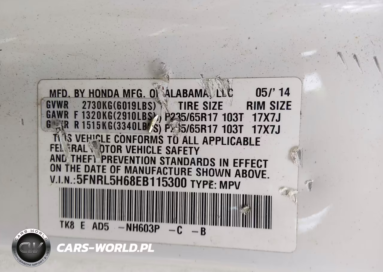 2014 Honda Odyssey Ex-L VIN:5FNRL5H68EB115300 - 9