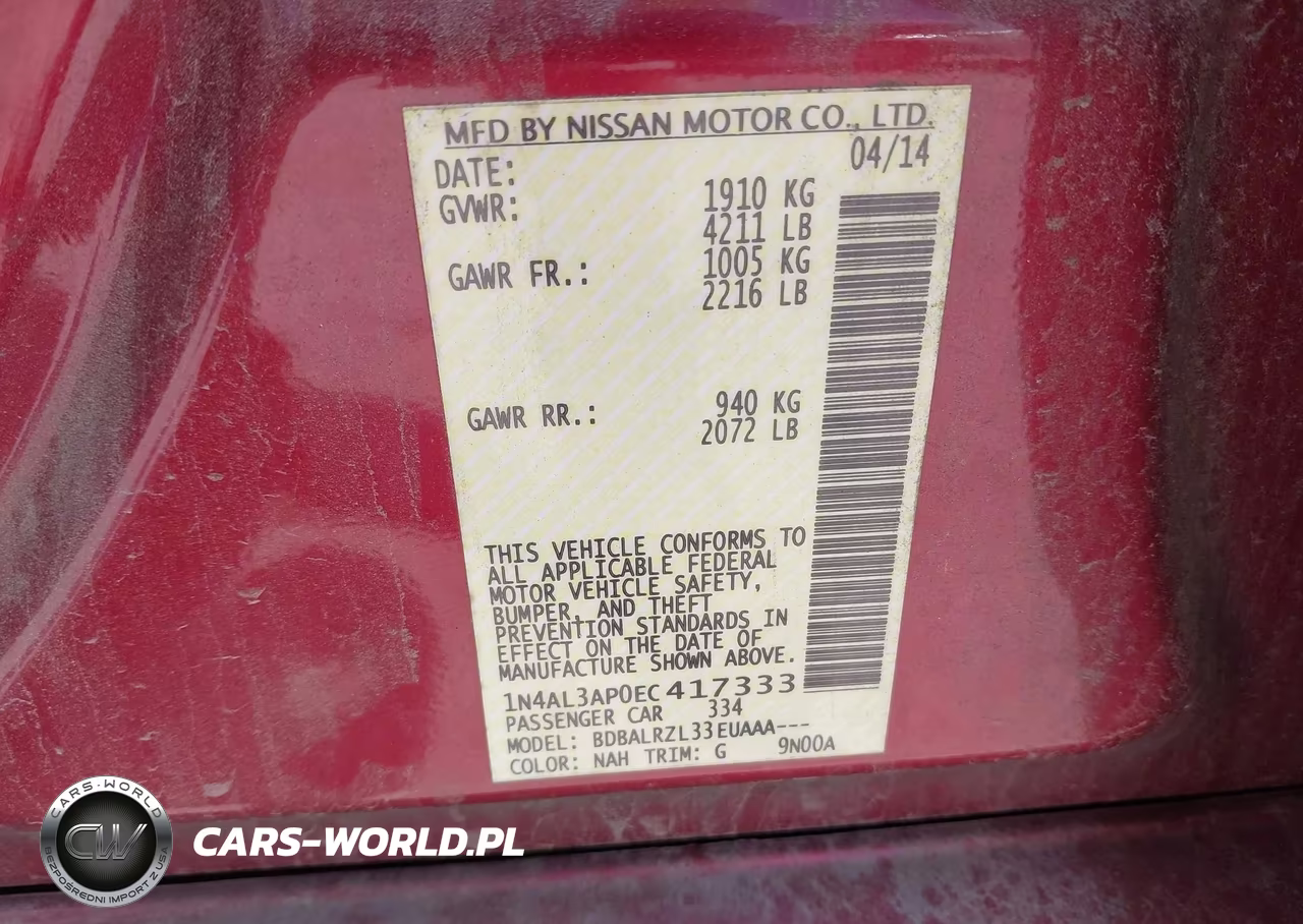 2014 Nissan Altima 2.5 S VIN:1N4AL3AP0EC417333 - 9