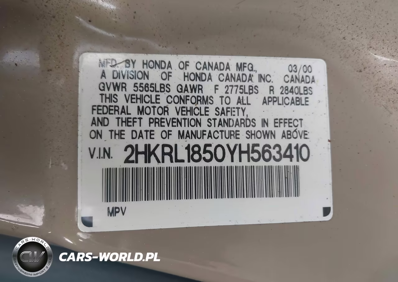 2000 Honda Odyssey Lx VIN:2HKRL1850YH563410 - 9