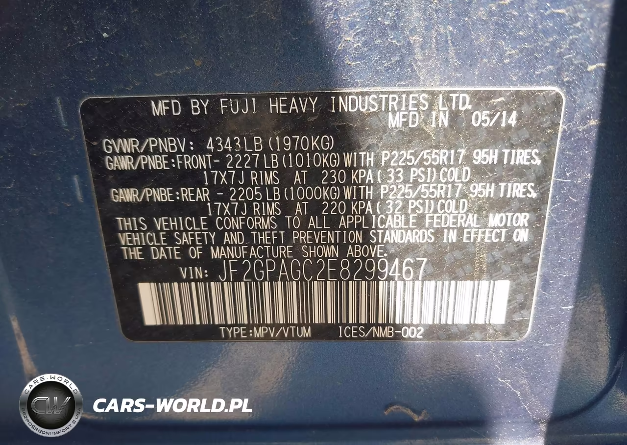 2014 Subaru Xv Crosstrek 2.0I Limited VIN:JF2GPAGC2E8299467 - 9