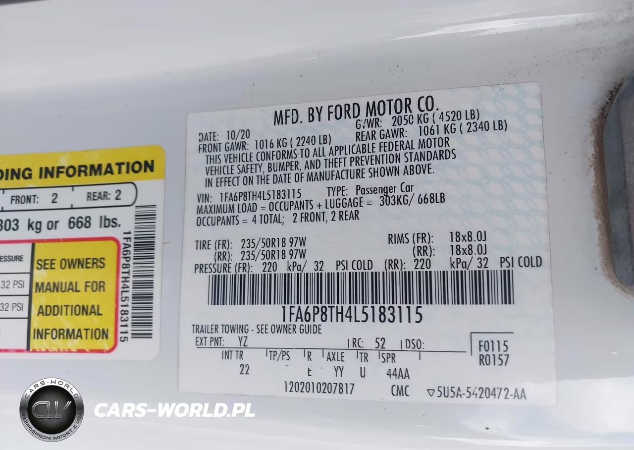 2020 Ford Mustang Ecoboost Fastback VIN:1FA6P8TH4L5183115 - 9