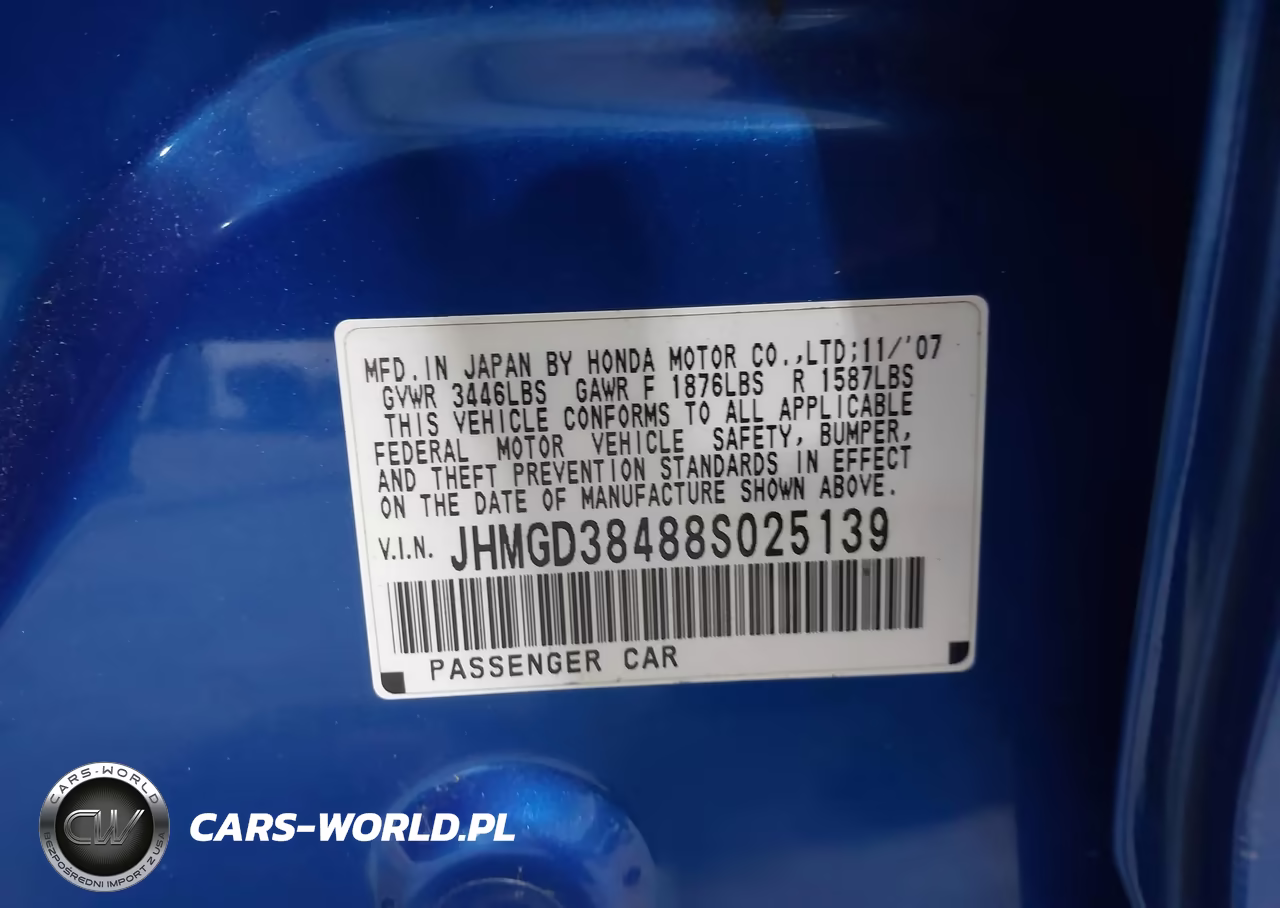 2008 Honda Fit VIN:JHMGD38488S025139 - 9