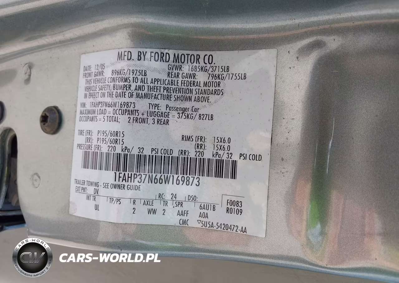 2006 Ford Focus Zx5 VIN:1FAHP37N66W169873 - 9
