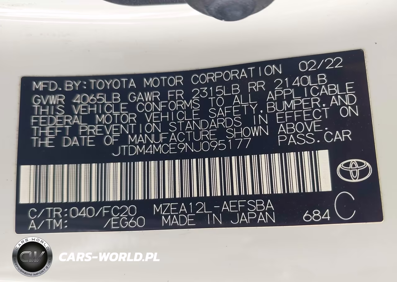 2022 Toyota Corolla Se 6Mt VIN:JTDM4MCE9NJ095177 - 9