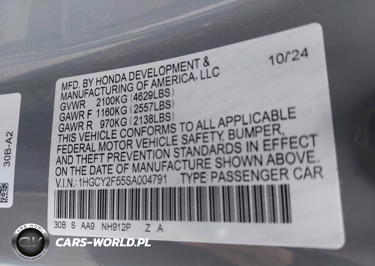 2025 Honda Accord Hybrid Sport VIN:1HGCY2F55SA004791 - 9