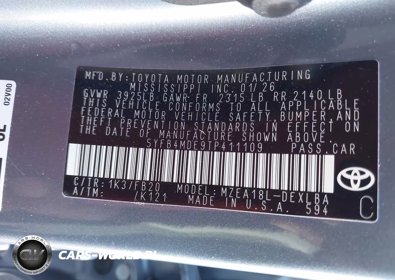 2026 Toyota Corolla Le VIN:5YFB4MDE9TP411109 - 9