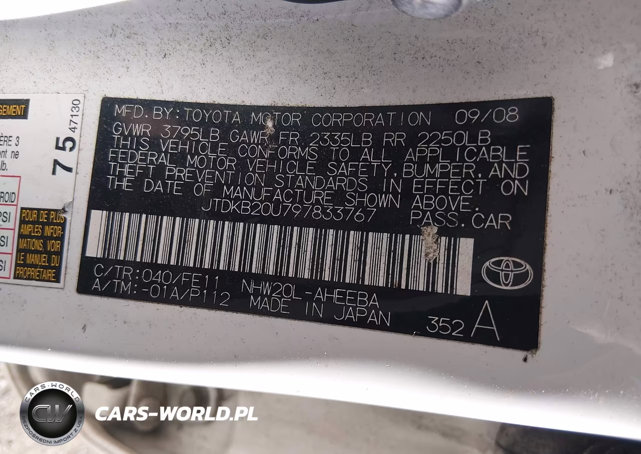 2009 Toyota Prius VIN:JTDKB20U797833767 - 9