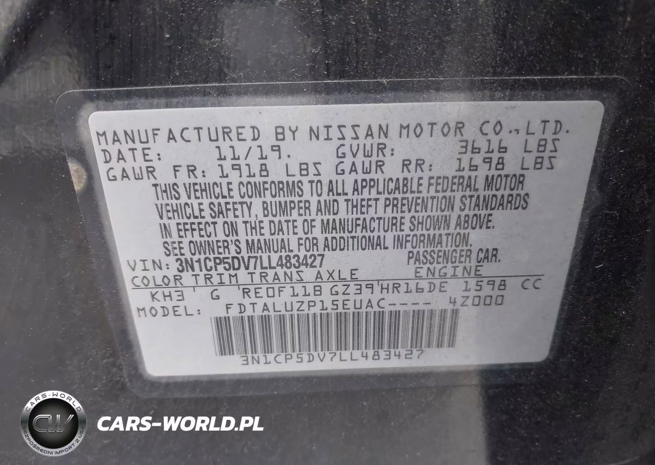 2020 Nissan Kicks Sr Xtronic Cvt VIN:3N1CP5DV7LL483427 - 9