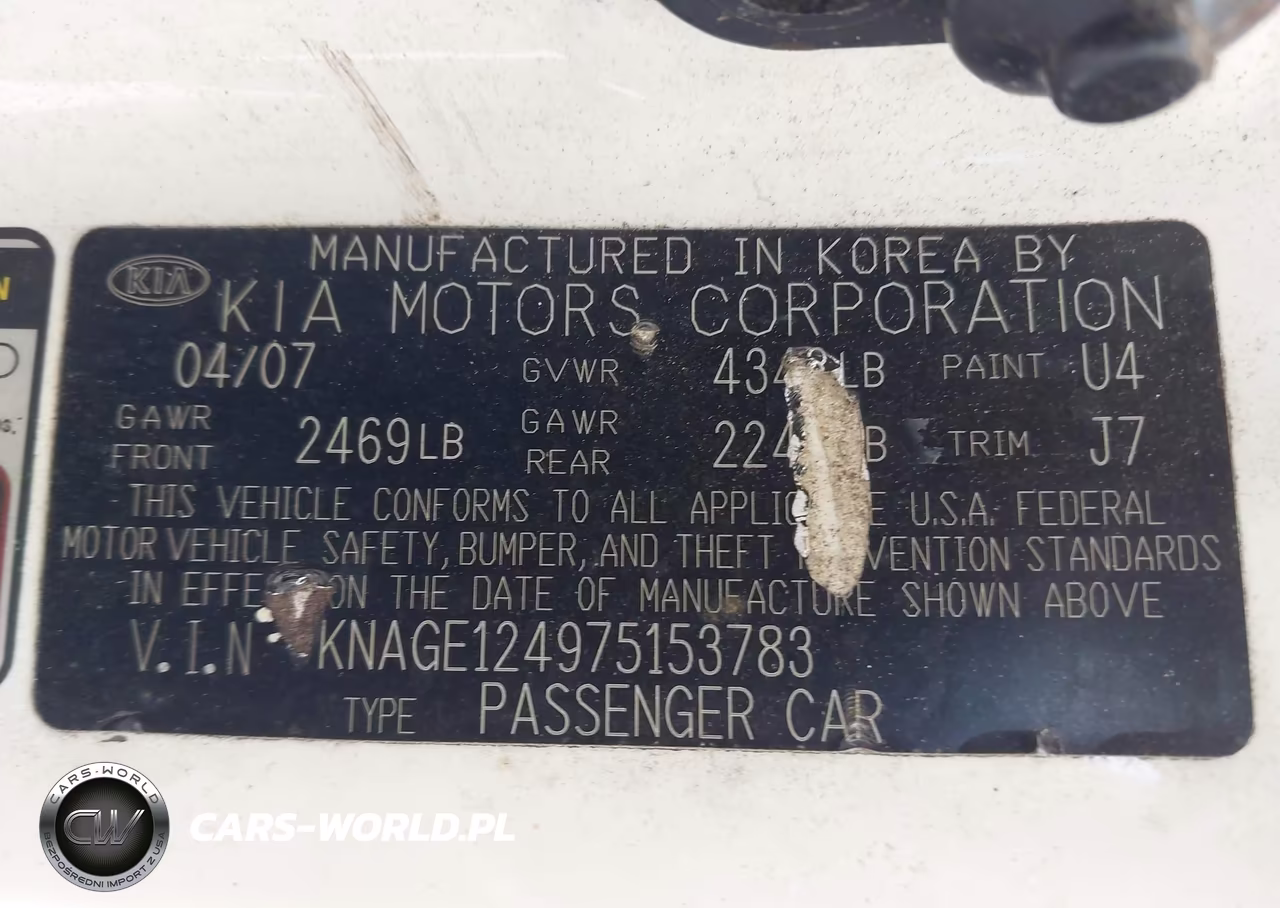 2007 Kia Optima Ex V6 VIN:KNAGE124975153783 - 9