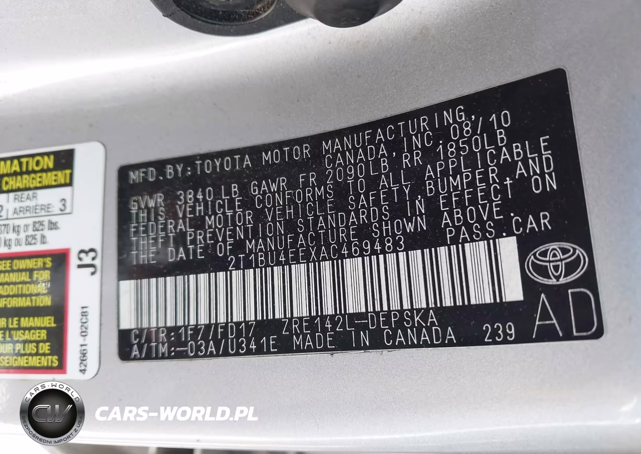 2010 Toyota Corolla S VIN:2T1BU4EEXAC469483 - 9
