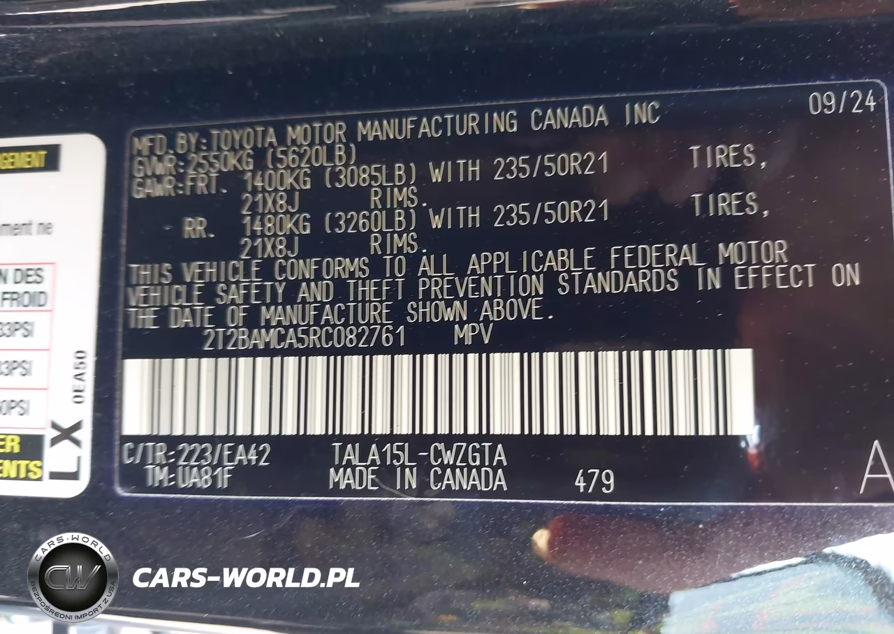 2024 Lexus Rx 350 Premium VIN:2T2BAMCA5RC082761 - 9