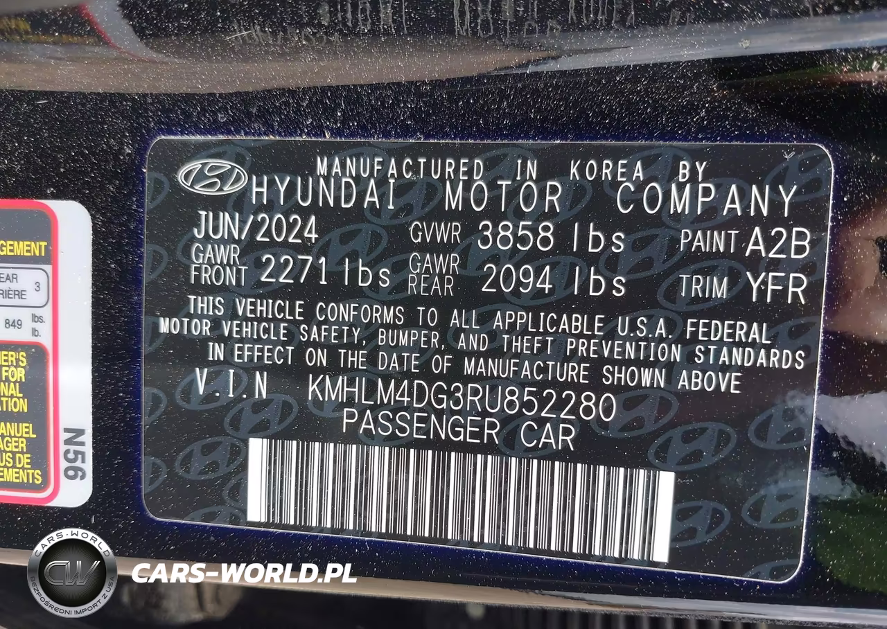 2024 Hyundai Elantra Sel VIN:KMHLM4DG3RU852280 - 9