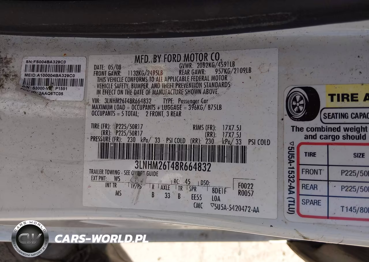 2008 Lincoln Mkz VIN:3LNHM26T48R664832 - 9
