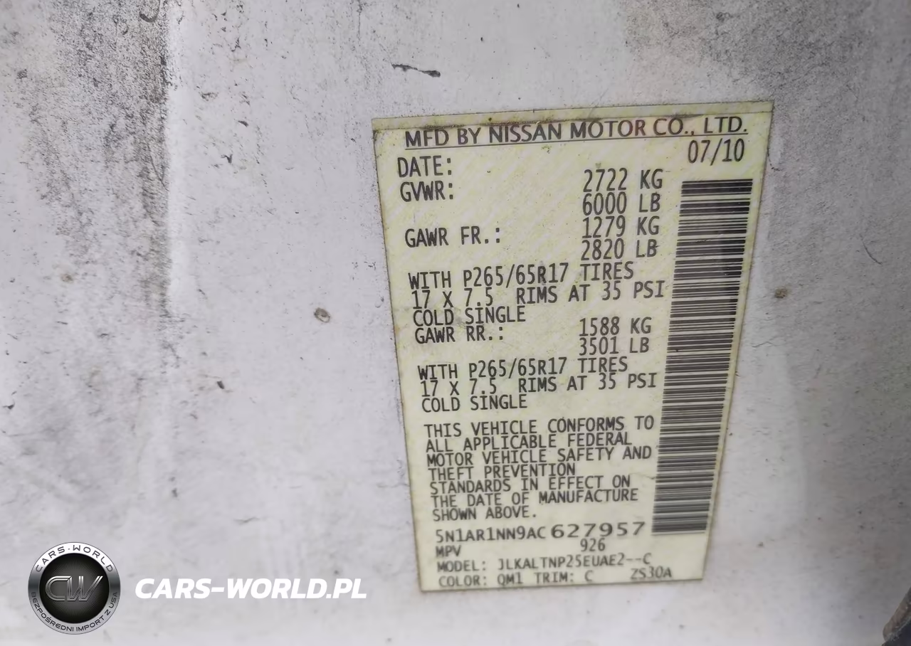 2010 Nissan Pathfinder Se VIN:5N1AR1NN9AC627957 - 9