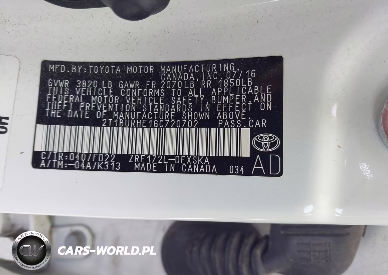 2016 Toyota Corolla S Plus VIN:2T1BURHE1GC720702 - 9
