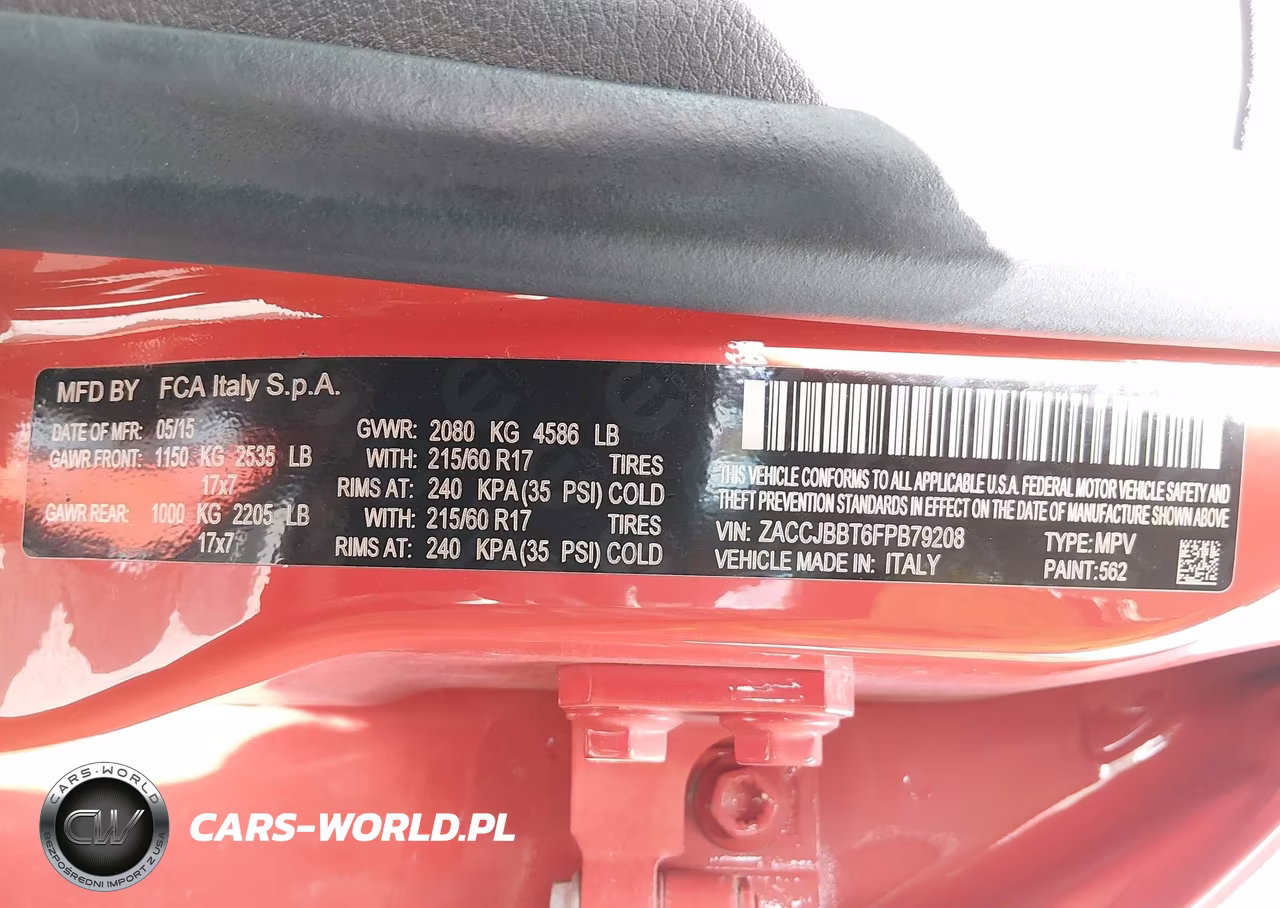 2015 Jeep Renegade Latitude VIN:ZACCJBBT6FPB79208 - 9