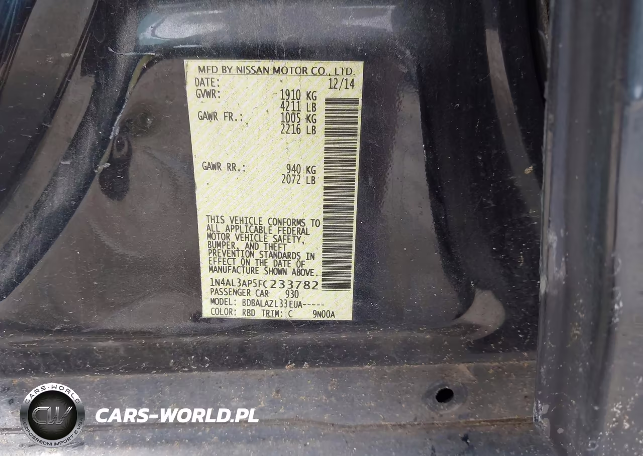2015 Nissan Altima 2.5 VIN:1N4AL3AP5FC233782 - 9