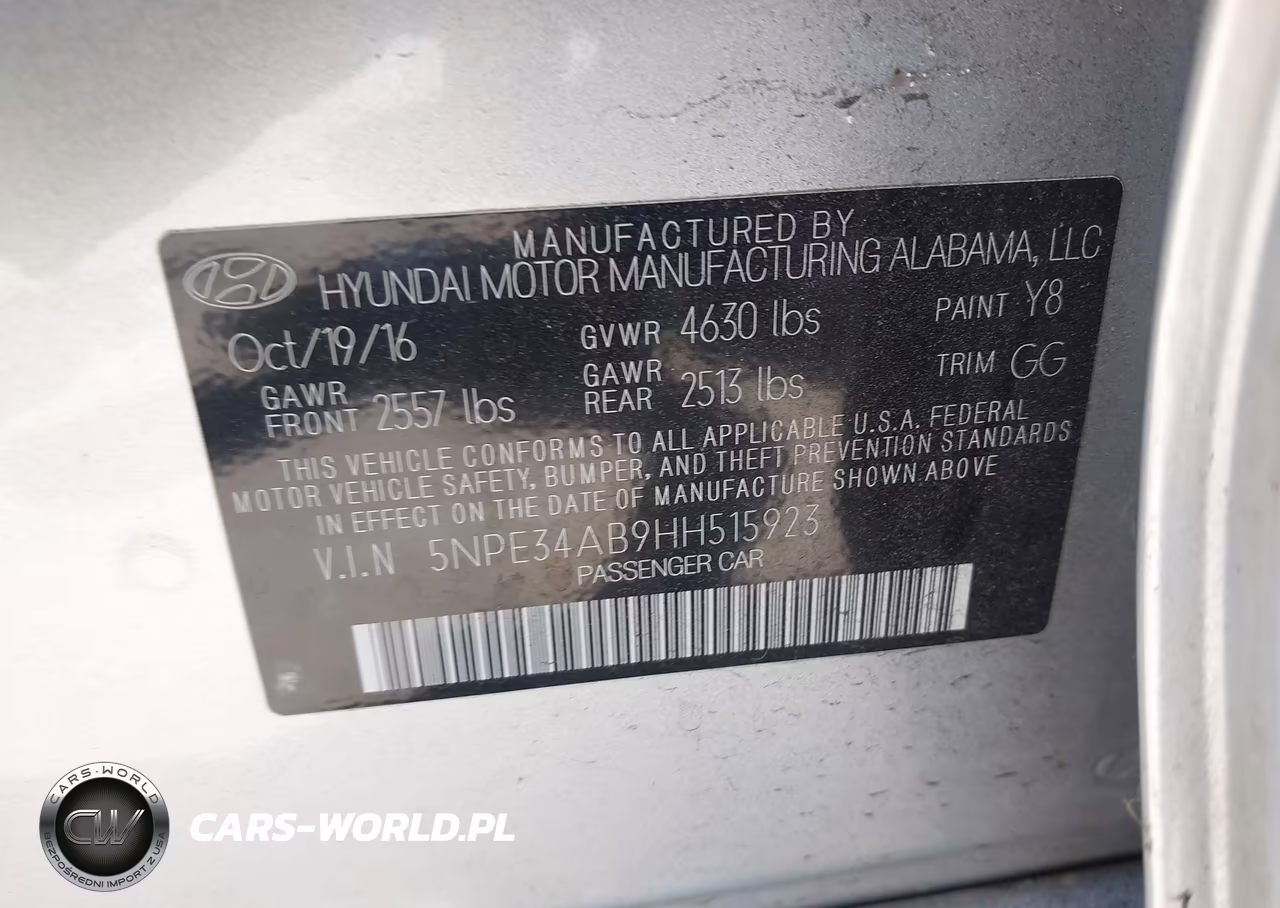 2017 Hyundai Sonata Sport 2.0T VIN:5NPE34AB9HH515923 - 9