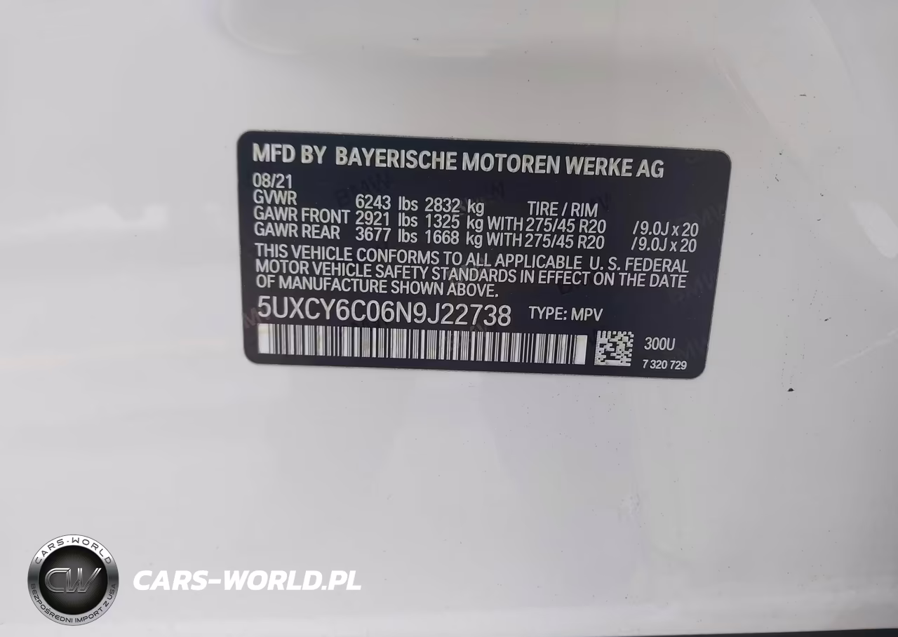 2022 BMW X6 xDrive40I VIN:5UXCY6C06N9J22738 - 9