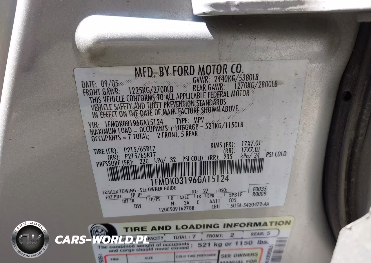 2006 Ford Freestyle Limited VIN:1FMDK03196GA15124 - 9