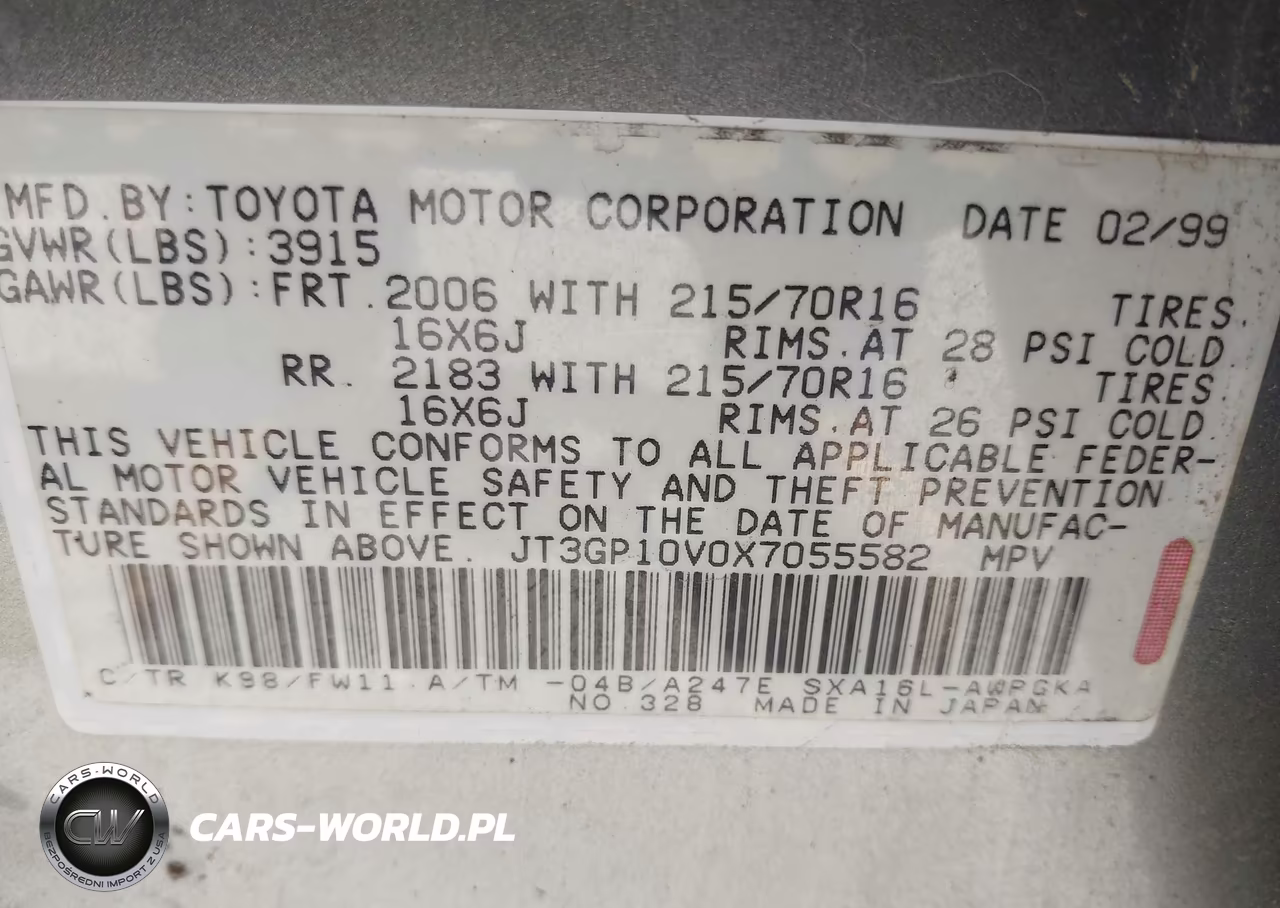 1999 Toyota Rav4 VIN:JT3GP10V0X7055582 - 9