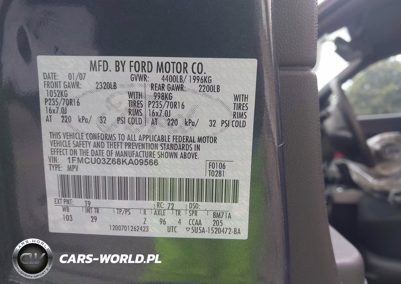 2008 Ford Escape Xlt VIN:1FMCU03Z68KA09566 - 9
