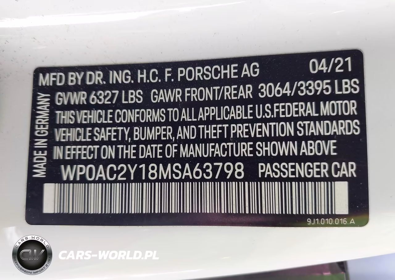 2021 Porsche Taycan Turbo VIN:WP0AC2Y18MSA63798 - 9