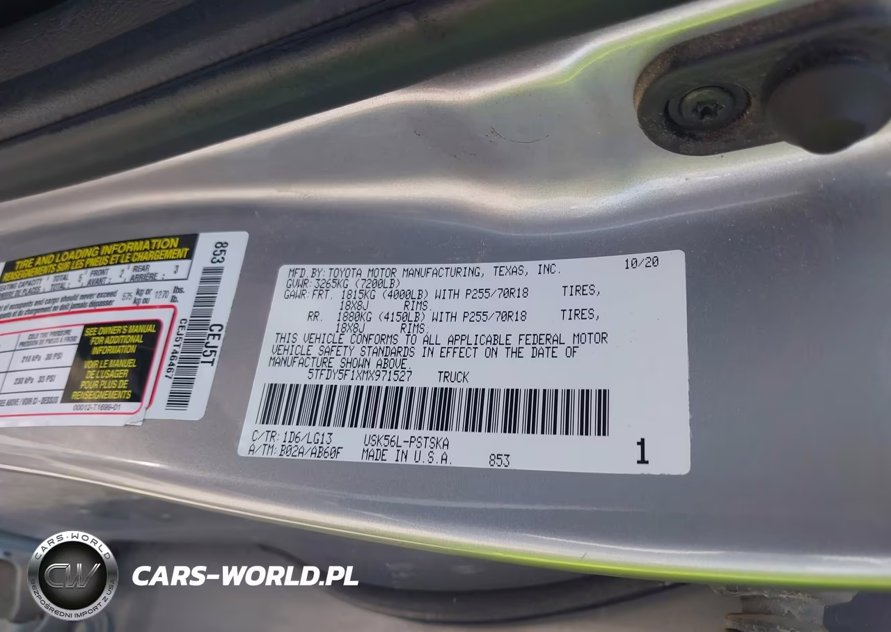 2021 Toyota Tundra Sr5 VIN:5TFDY5F1XMX971527 - 9