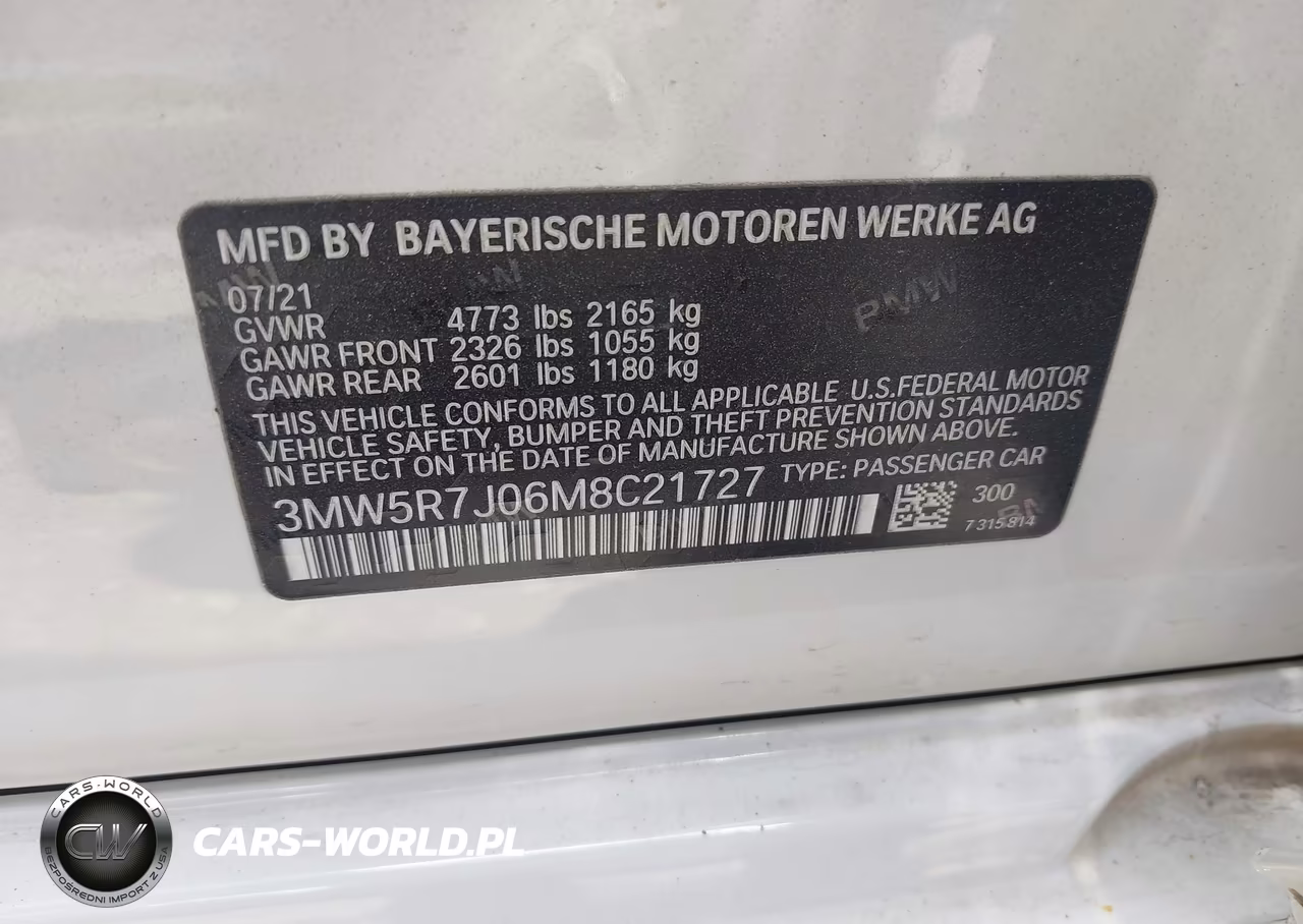 2021 BMW 330I xDrive VIN:3MW5R7J06M8C21727 - 9