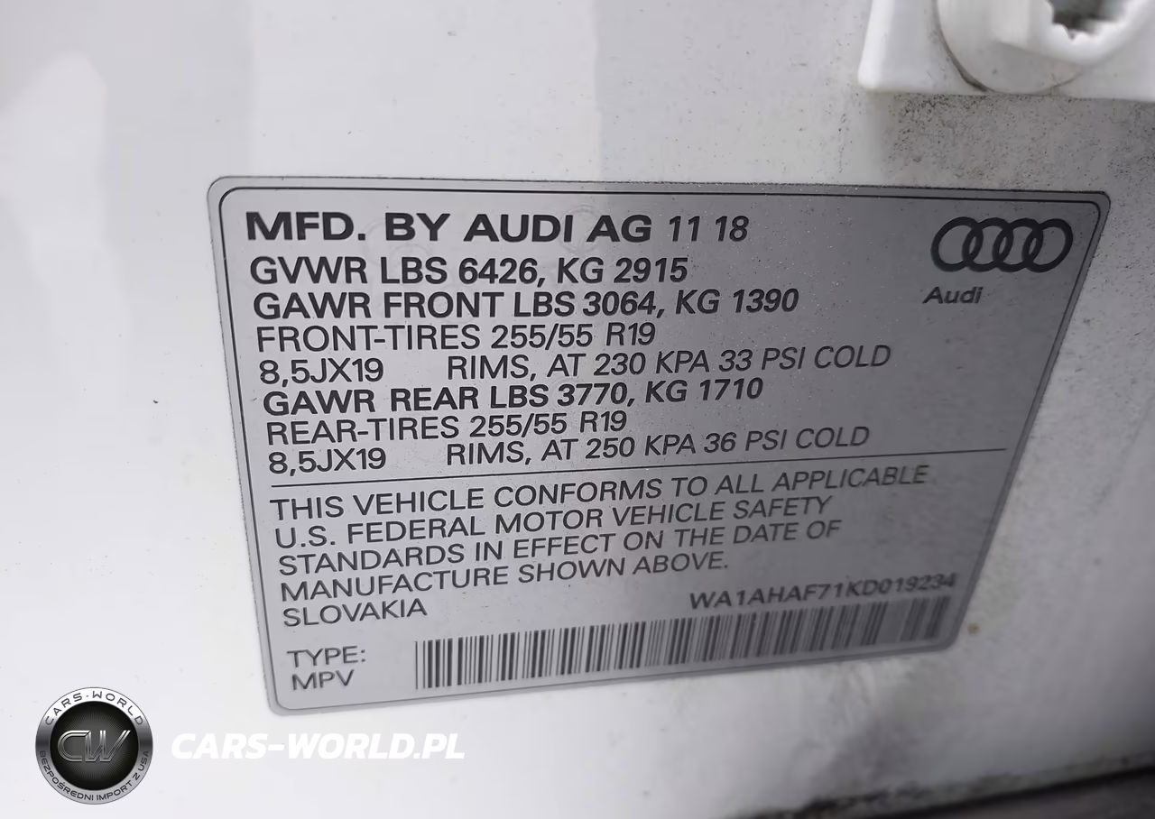 2019 Audi Q7 45 Premium-45 Se Premium VIN:WA1AHAF71KD019234 - 9