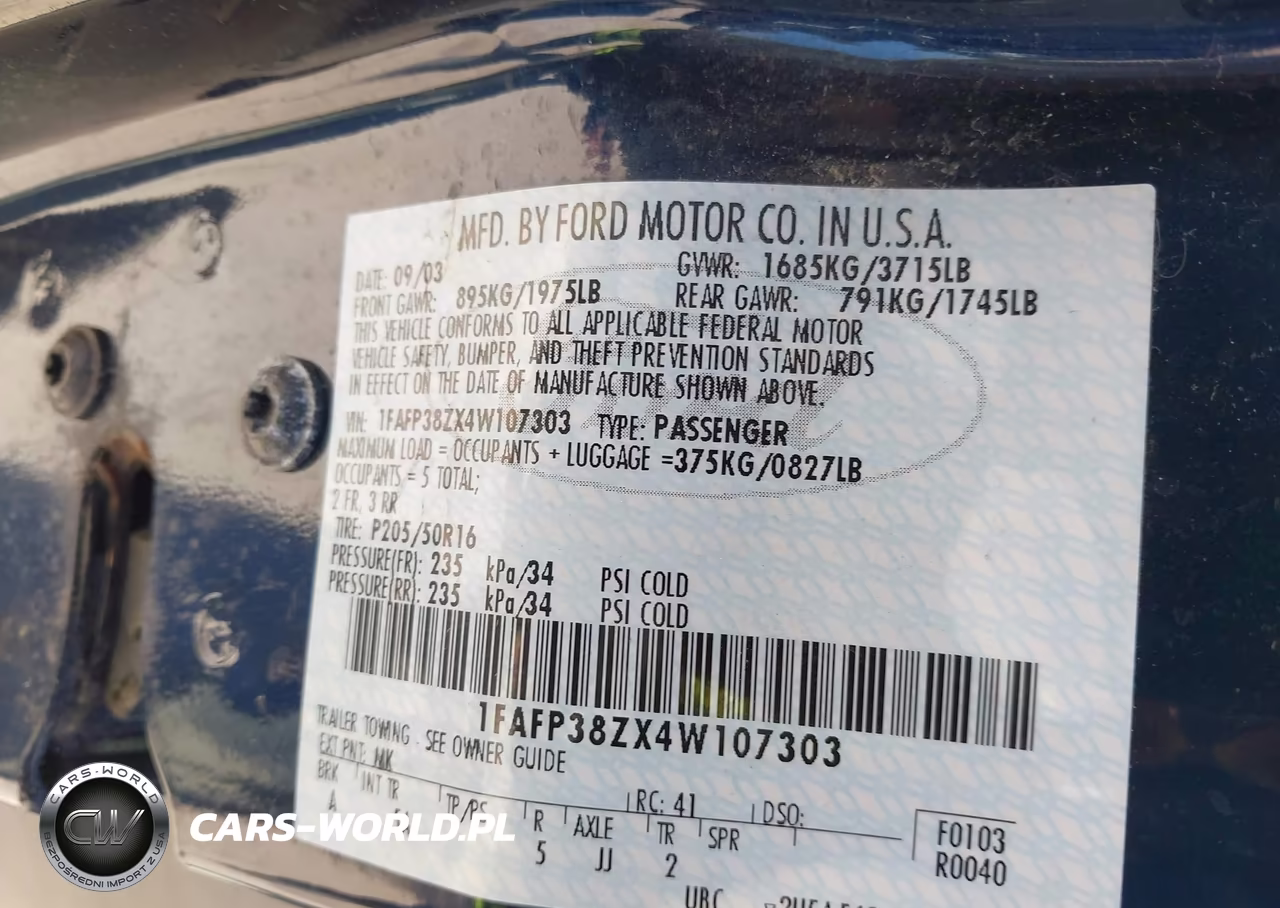 2004 Ford Focus Zts VIN:1FAFP38ZX4W107303 - 9