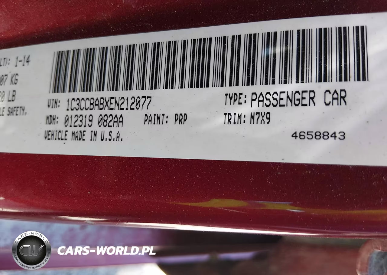 2014 Chrysler 200 Lx VIN:1C3CCBABXEN212077 - 9