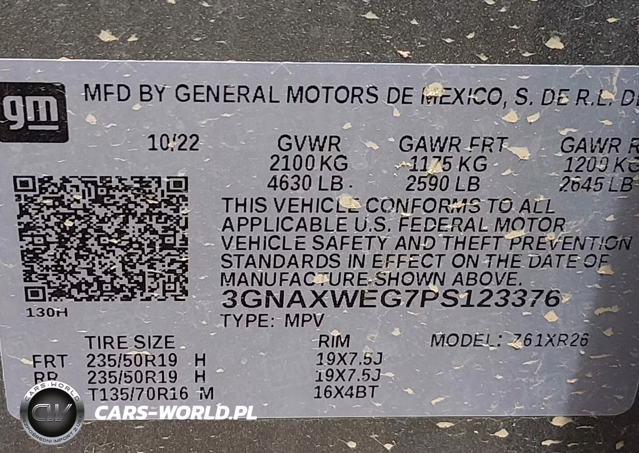 2023 Chevrolet Equinox Awd Rs VIN:3GNAXWEG7PS123376 - 9
