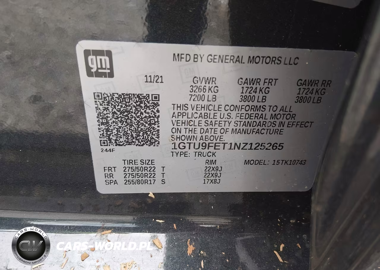 2022 GMC Sierra 1500 Limited 4Wd Standard Box Denali VIN:1GTU9FET1NZ125265 - 9