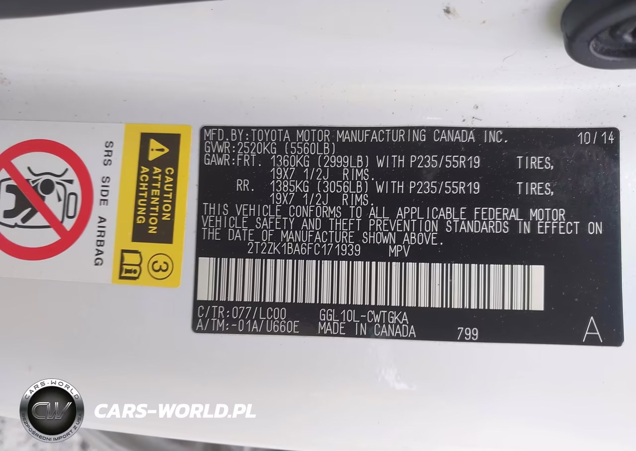 2015 Lexus Rx 350 VIN:2T2ZK1BA6FC171939 - 9