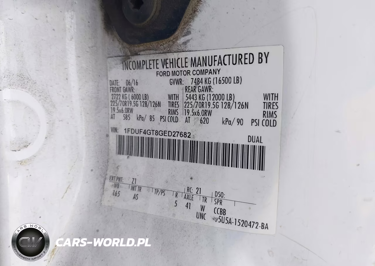 2016 Ford F-450 Chassis Xl VIN:1FDUF4GT8GED27682 - 9