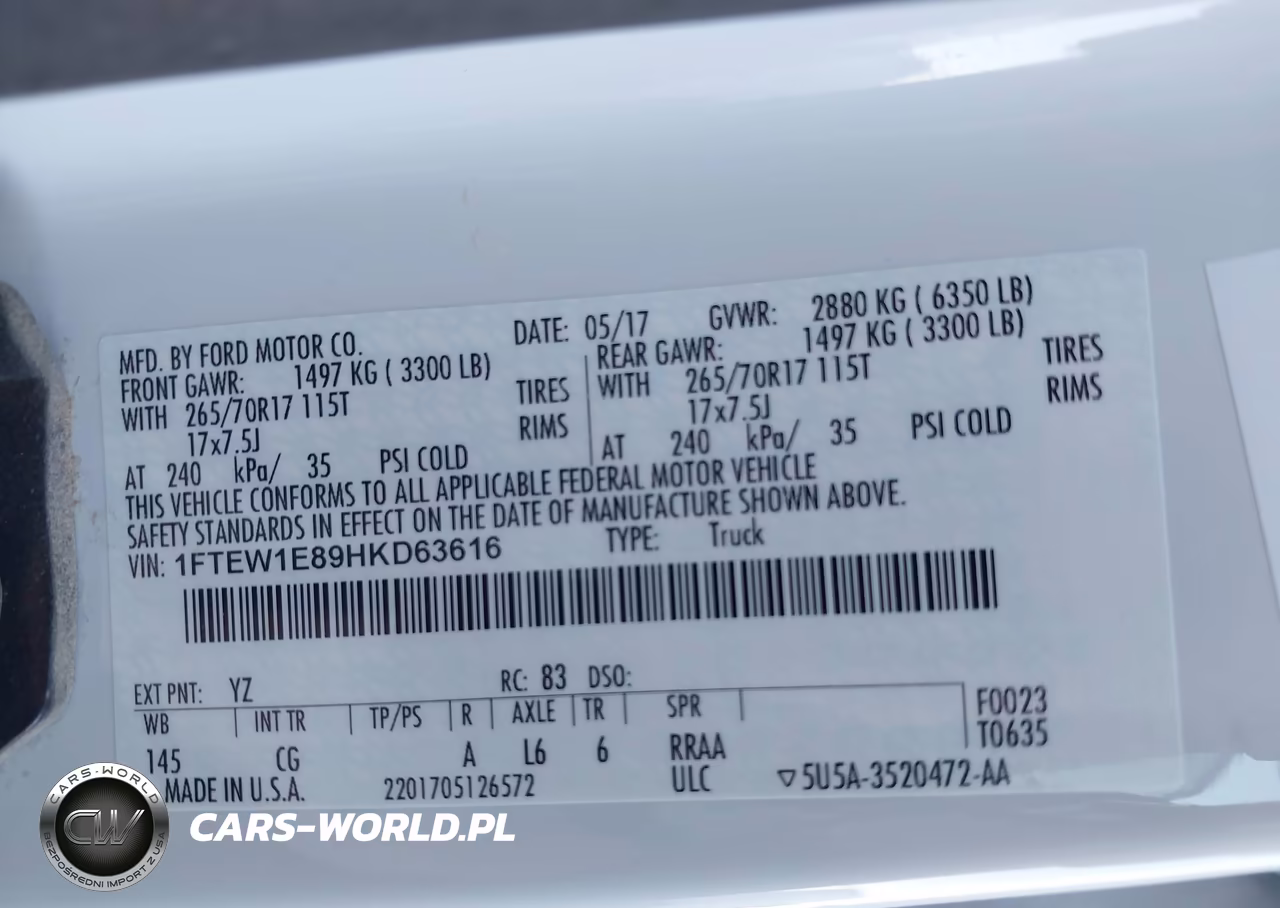 2017 Ford F-150 Xl VIN:1FTEW1E89HKD63616 - 9