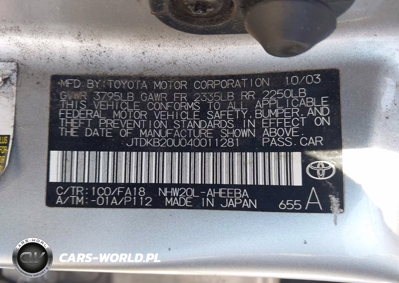 2004 Toyota Prius VIN:JTDKB20U040011281 - 9