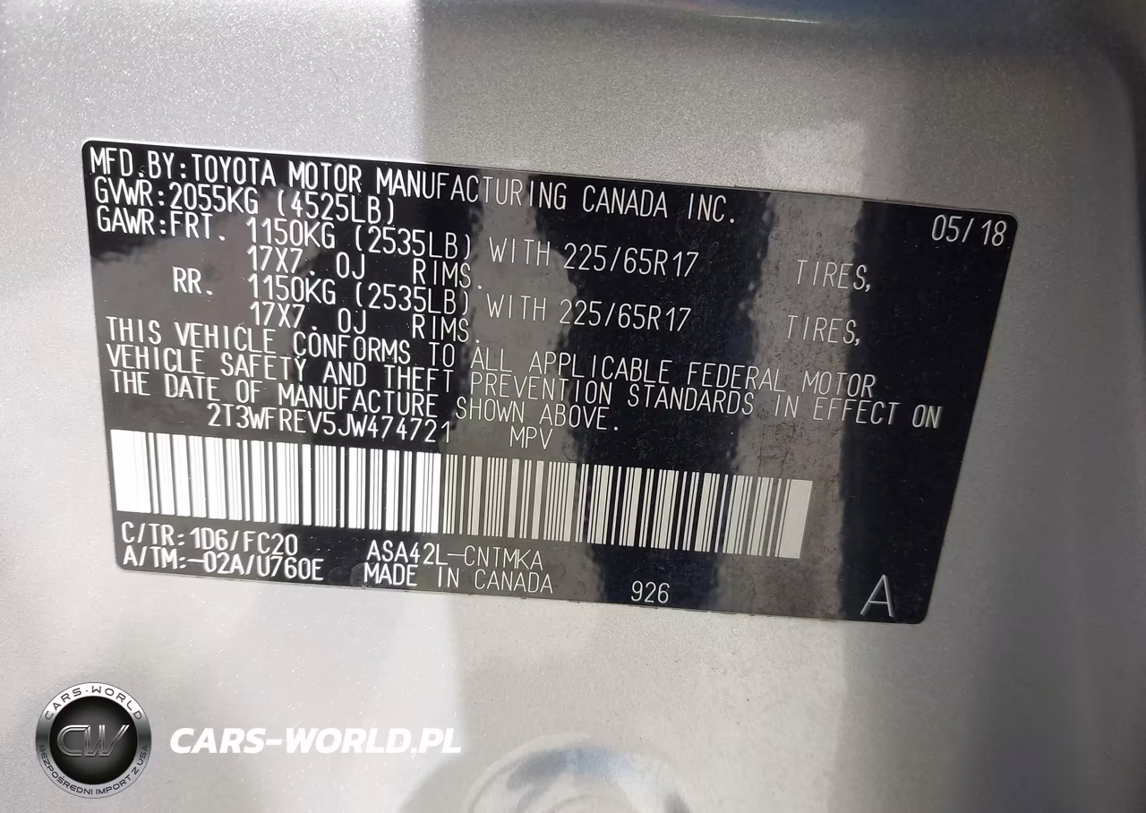 2018 Toyota Rav4 Xle VIN:2T3WFREV5JW474721 - 9