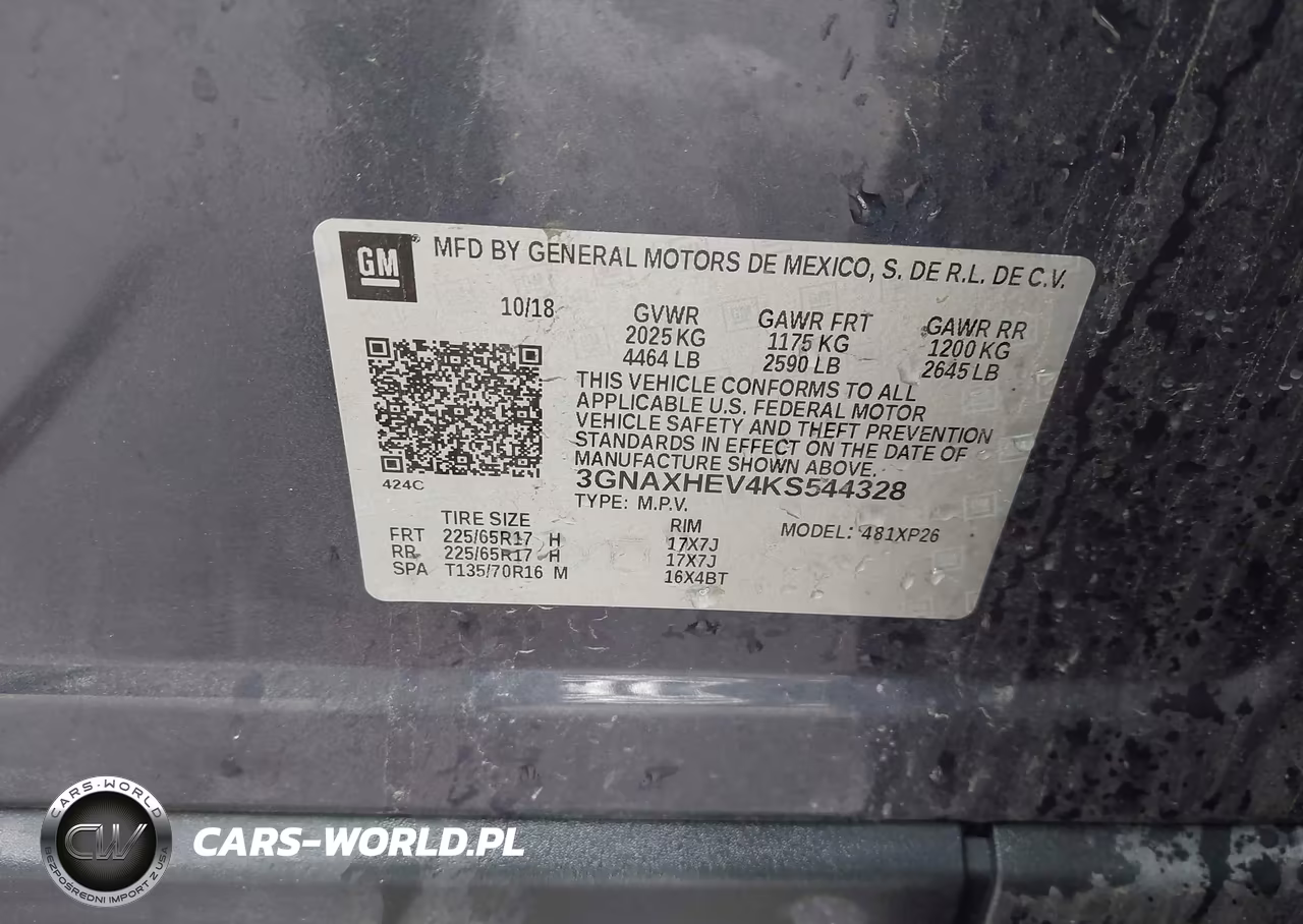 2019 Chevrolet Equinox Ls VIN:3GNAXHEV4KS544328 - 9