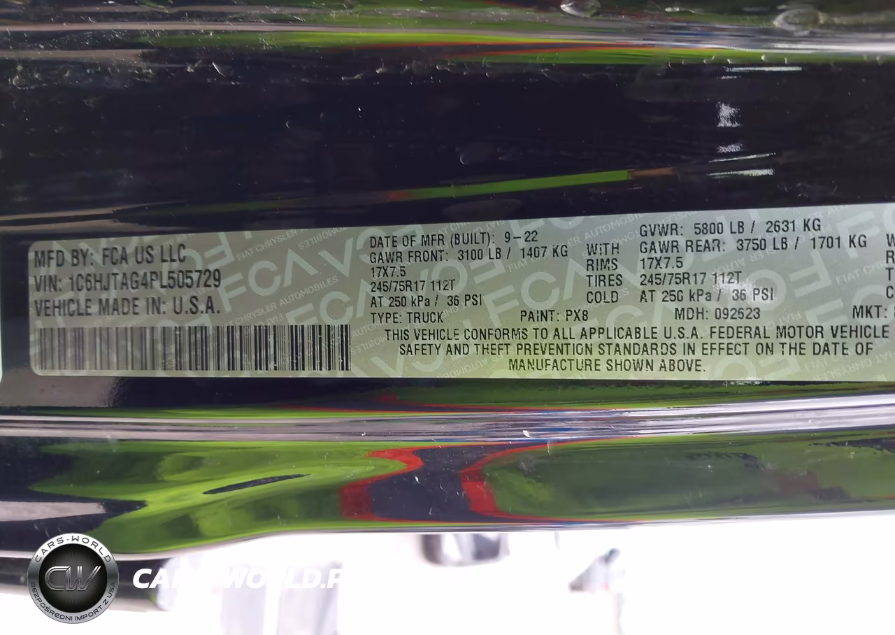 2023 Jeep Gladiator Sport S 4X4 VIN:1C6HJTAG4PL505729 - 9