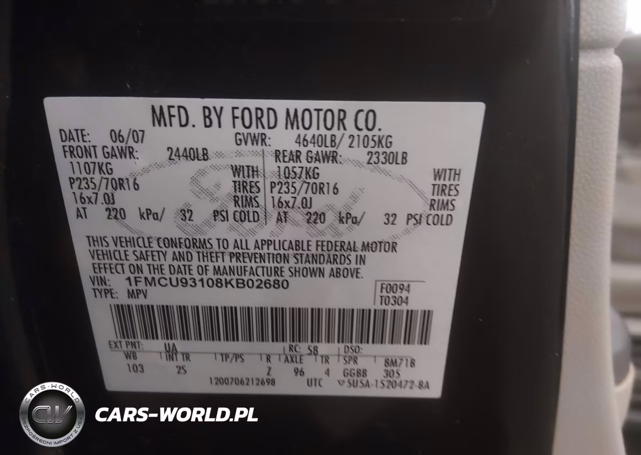 2008 Ford Escape Xlt VIN:1FMCU93108KB02680 - 9