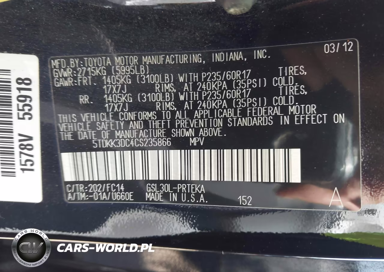 2012 Toyota Sienna Le V6 8 Passenger VIN:5TDKK3DC4CS235866 - 9
