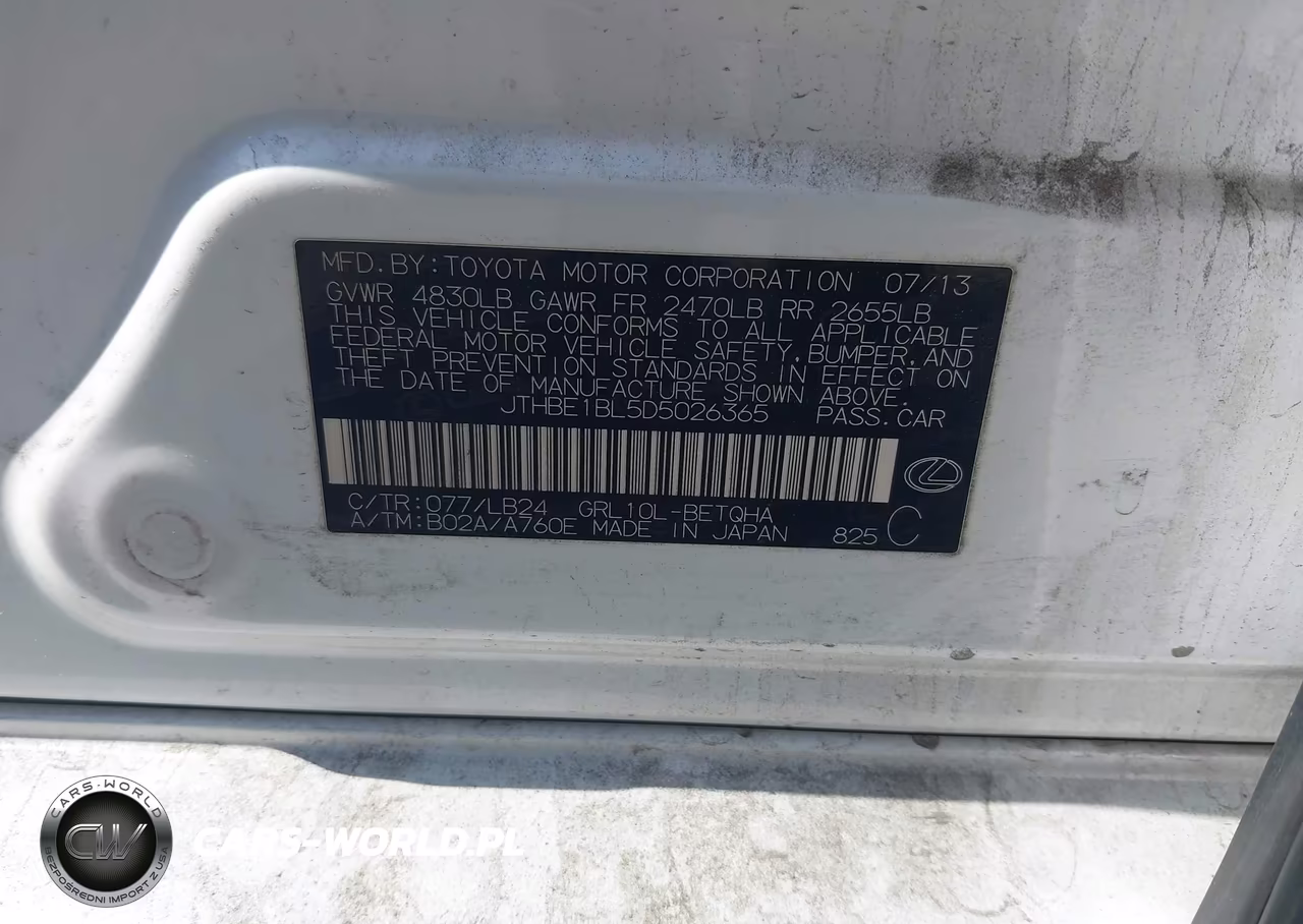 2013 Lexus Gs 350 VIN:JTHBE1BL5D5026365 - 9